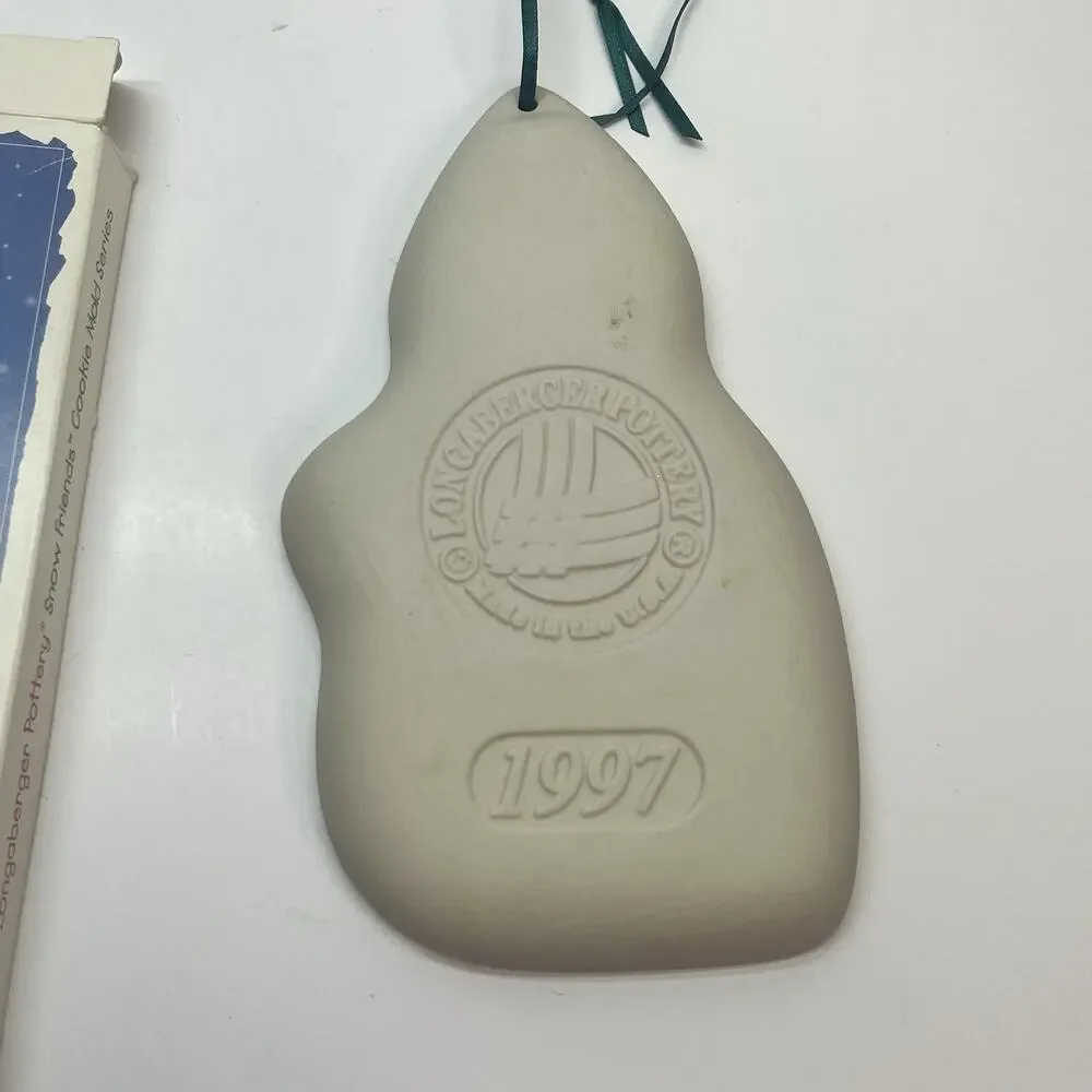 vintage 90s Longaberger pottery‎ snow friends cookie mold chilly christmas